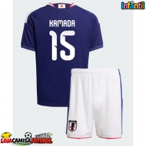 Camisa de Futebol Japão Daichi Kamada #15 Equipamento Principal Infantil Mundo 2026 Manga Curta (+ Calças curtas)